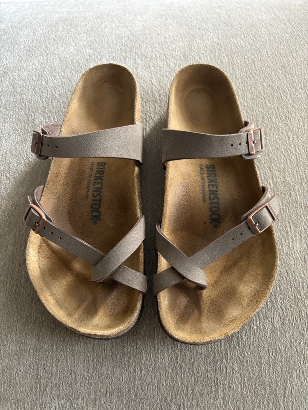Birkenstock Women's Brown Cross-Strap Leather Sandal